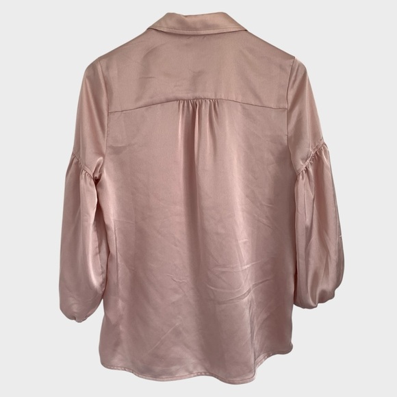 Laundry by Shelli Segal Blush Satin Button-Up Blouse - Picture 4 of 6